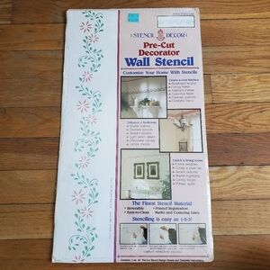 Vintage floral precut wall‎ stencil set diy NWT